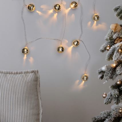 LED-Weihnachtslichterkette 10xLED/2xAA/warmweiβ 1,8m Weihnachtsglocken
