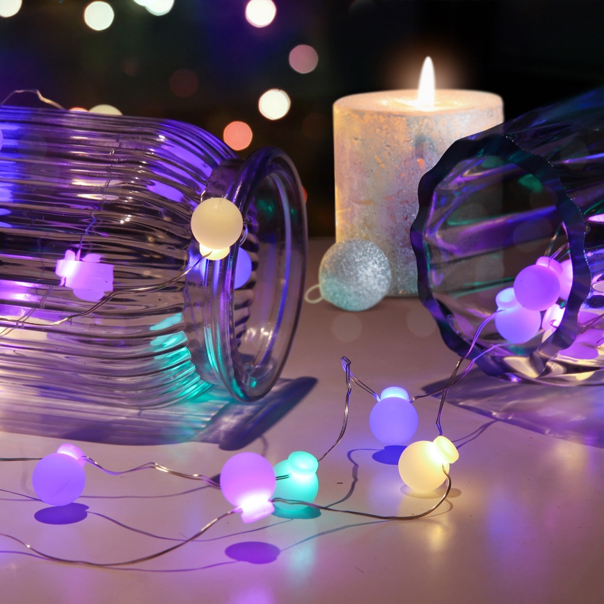 LED-Weihnachtslichterkette 20xLED/2xAA 2,3 m mehrfarbig