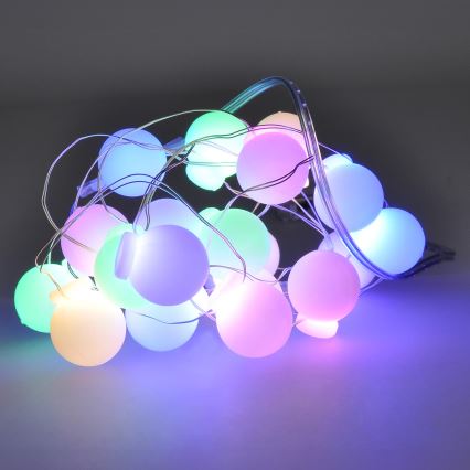 LED-Weihnachtslichterkette 20xLED/2xAA 2,3 m mehrfarbig