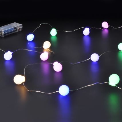 LED-Weihnachtslichterkette 20xLED/2xAA 2,3 m mehrfarbig