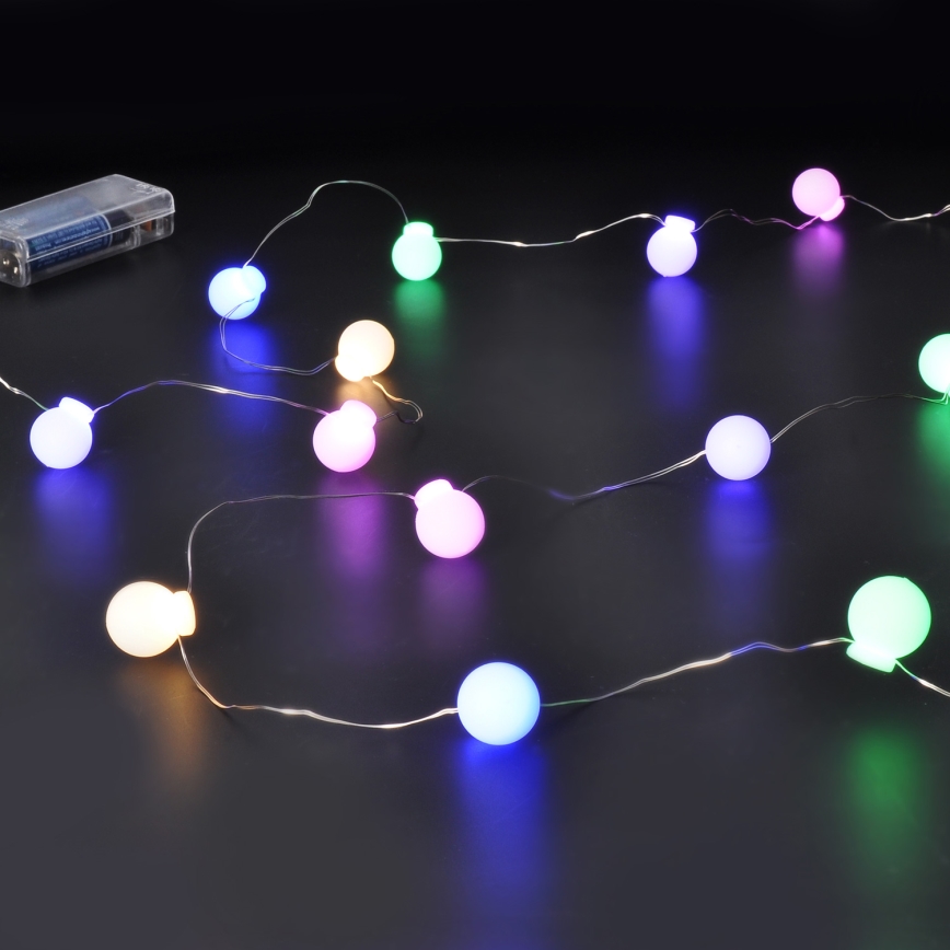 LED-Weihnachtslichterkette 20xLED/2xAA 2,3 m mehrfarbig