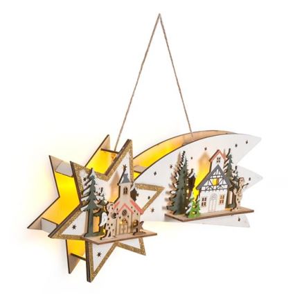 LED Weihnachtsdekoration 10xLED/2xAA Komet