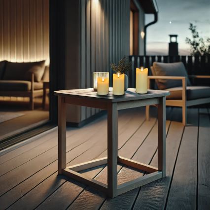 SET 3x LED-Naturwachskerze LED/3xAAA/warmweiβ