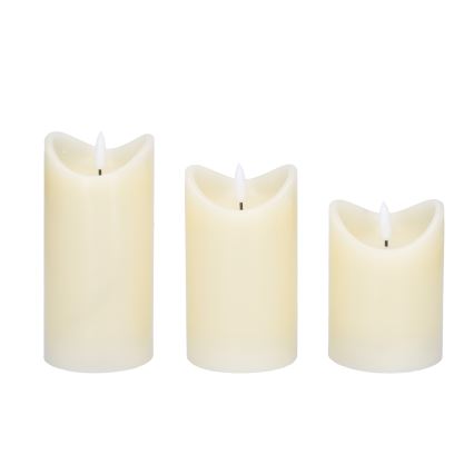 SET 3x LED-Naturwachskerze LED/3xAAA/warmweiβ