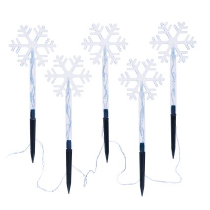 SET 5x LED-Outdoor-Weihnachtsleuchte LED/3xAA/kaltweiß IP44