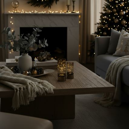 2er-Set LED-Weihnachtsbeleuchtung 20xLED+10xLED/2xAA+3xAA warmweiß