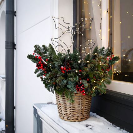 LED-Weihnachtsdekoration für den Außenbereich, 100 LEDs / 3×AA, IP44, warmweiß, Glocken