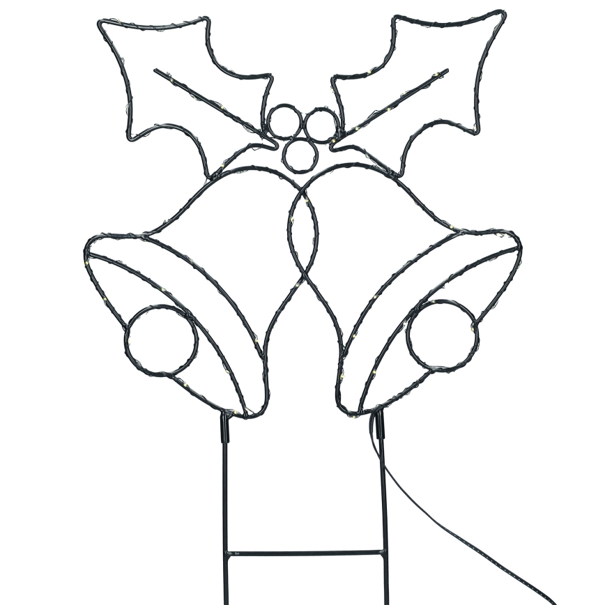 LED-Weihnachtsdekoration für den Außenbereich, 100 LEDs / 3×AA, IP44, warmweiß, Glocken
