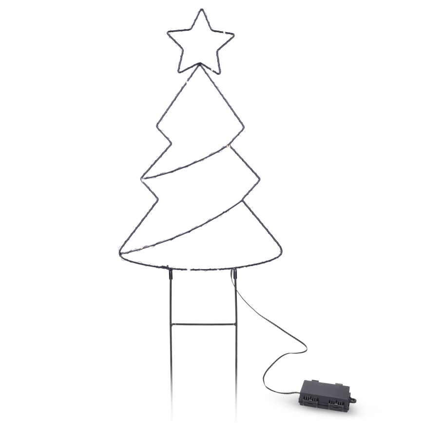 LED-Außen-Weihnachtsdekoration, 85×LED / 3×AA, IP44, warmweiß – Weihnachtsbaum