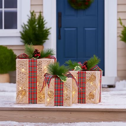 Set 3x LED Weihnachtsgeschenk 48xLED/3,6W/230V IP44 warmweiß