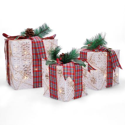 Set 3x LED Weihnachtsgeschenk 48xLED/3,6W/230V IP44 warmweiß