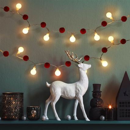 LED-Lichterkette, 20 LEDs / 2× AA, 1,8 m, warmweiß