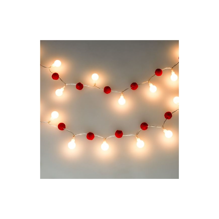 LED-Lichterkette, 20 LEDs / 2× AA, 1,8 m, warmweiß