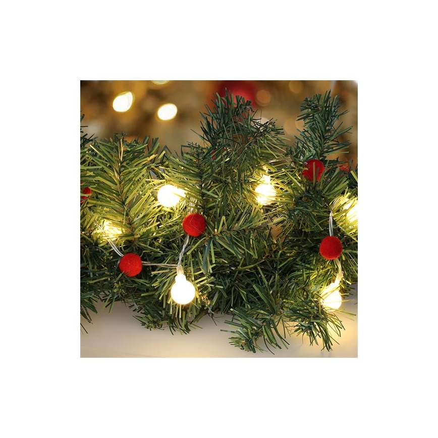 LED-Weihnachtslichterkette 20xLED/2xAA 1,8 m warmweiß