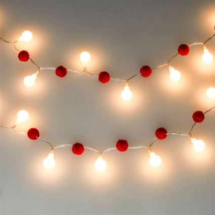 LED-Weihnachtslichterkette 20xLED/2xAA 1,8 m warmweiß