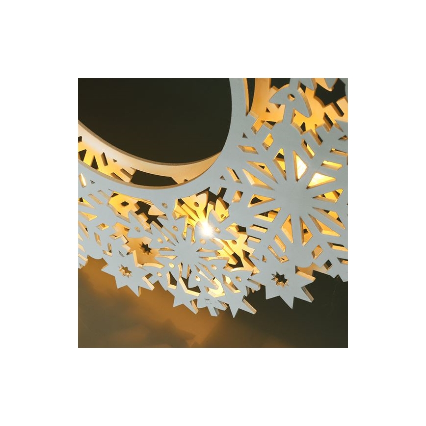 LED-Weihnachtskranz 10xLED/2xAA, warmweiß