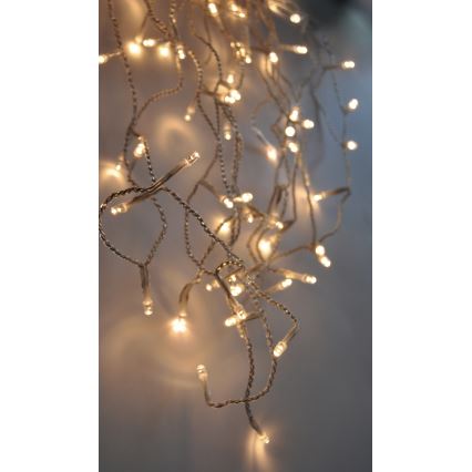 LED-Weihnachtslichtervorhang für Außenbereiche 120xLED/8 Funktionen 9m IP44 warmweiß