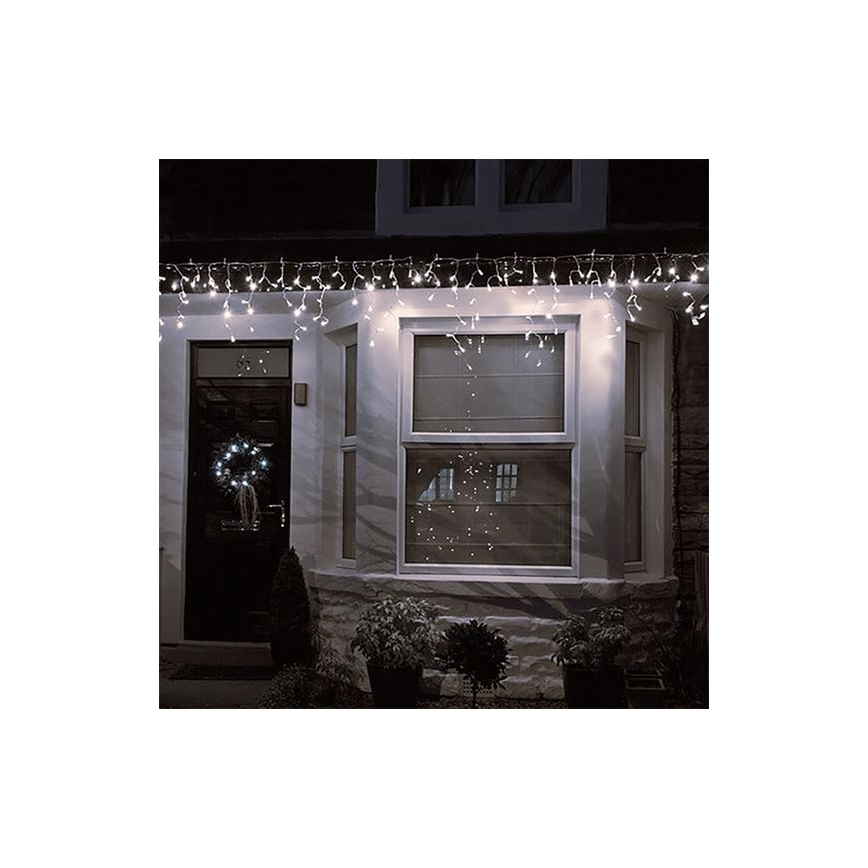 LED Außen Weihnachtsvorhang 360xLED/8 Funktionen 15m IP44 warmweiß