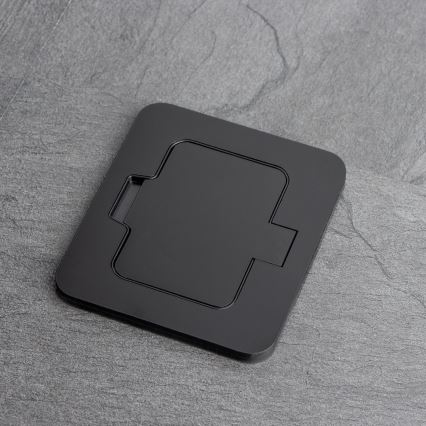 Bodeneinbau-Steckdose für den Außenbereich IP55 schwarz rechteckig