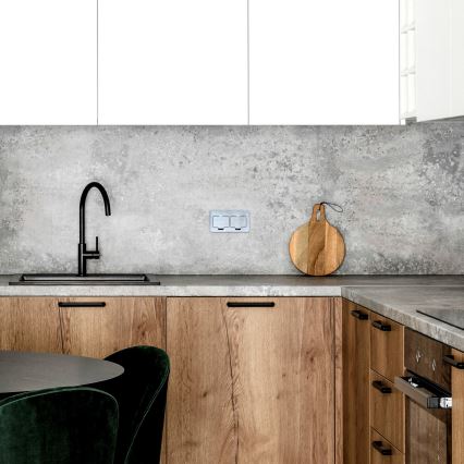 Bodeneinbau-Doppelsteckdose für den Außenbereich IP55 eckig