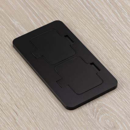 Bodeneinbau-Doppelsteckdose für den Außenbereich IP55 schwarz rechteckig