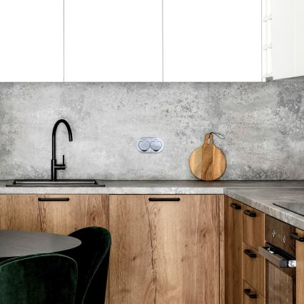 Bodeneinbau-Doppelsteckdose für den Außenbereich IP55 rund