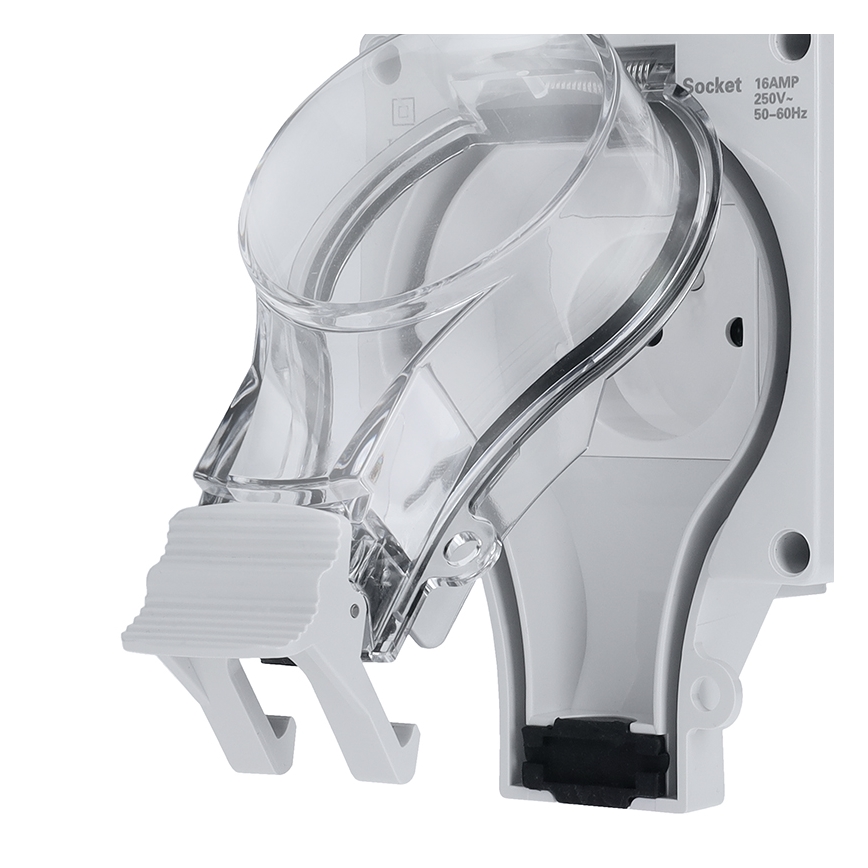 Feuchtraumsteckdose mit Schalter 230V/16A IP66