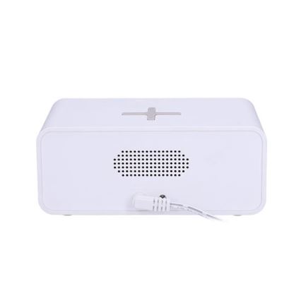 Digitaluhr mit kabelloser Qi-Ladefunktion 230V/CR2032 weiß