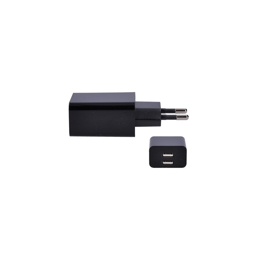 Ladeadapter 2xUSB/3100mA/230V schwarz