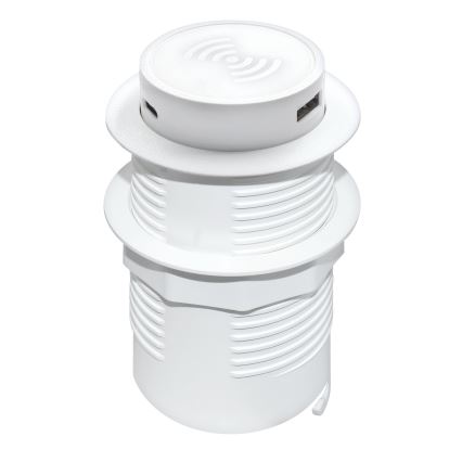 Eingebautes kabelloses Ladegerät + USB A+C weiß