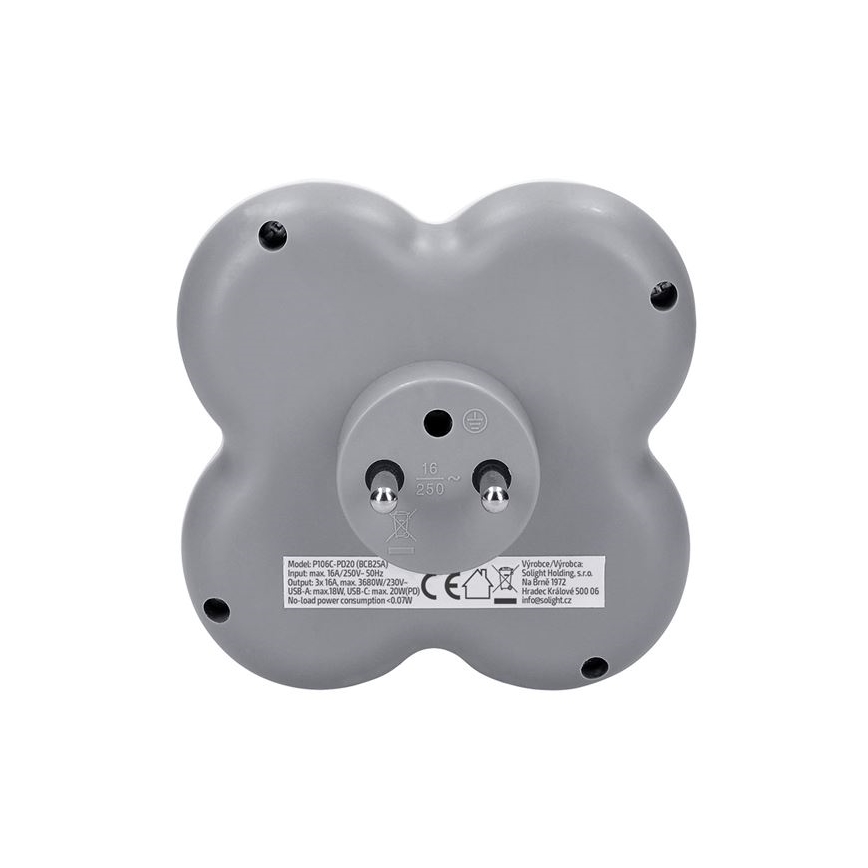 Steckdosenleiste 3x 16A + USB A+C Schnellladegerät 20W