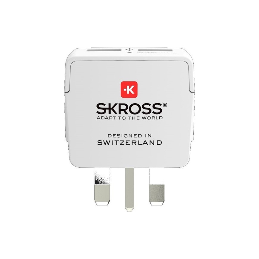 Reiseadapter für UK 230V + 2x USB-Anschluss