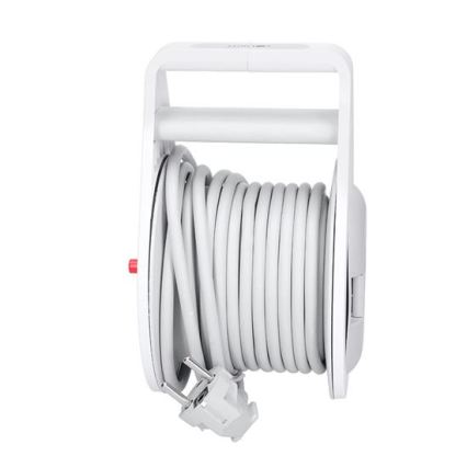 Aufrollbare Kabeltrommel mit 2 Steckdosen und USB‑A/USB‑C, 10 m