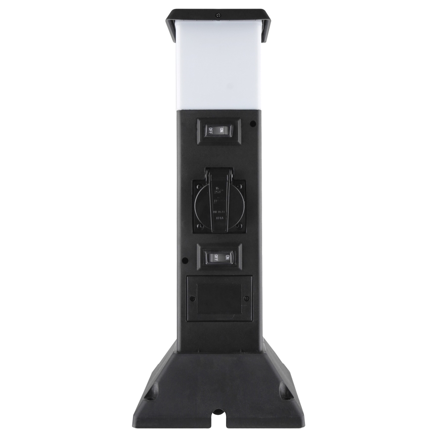 Außenleuchte mit 2 Steckdosen 1xE14/15W/230V IP44 schwarz