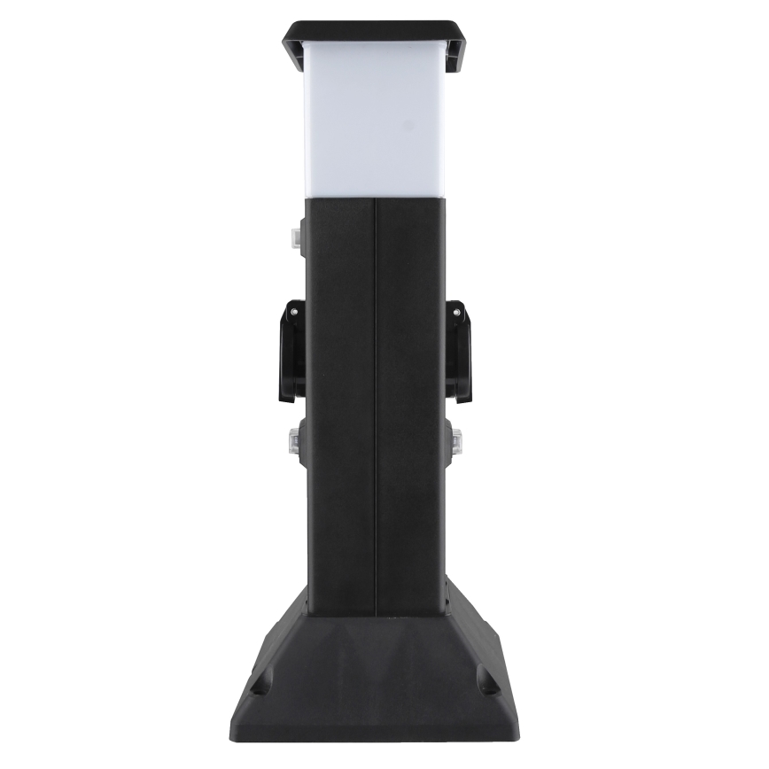 Außenleuchte mit 2 Steckdosen 1xE14/15W/230V IP44 schwarz