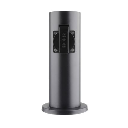 Außensteckdosensäule 2-fach 230V IP44 schwarz rund