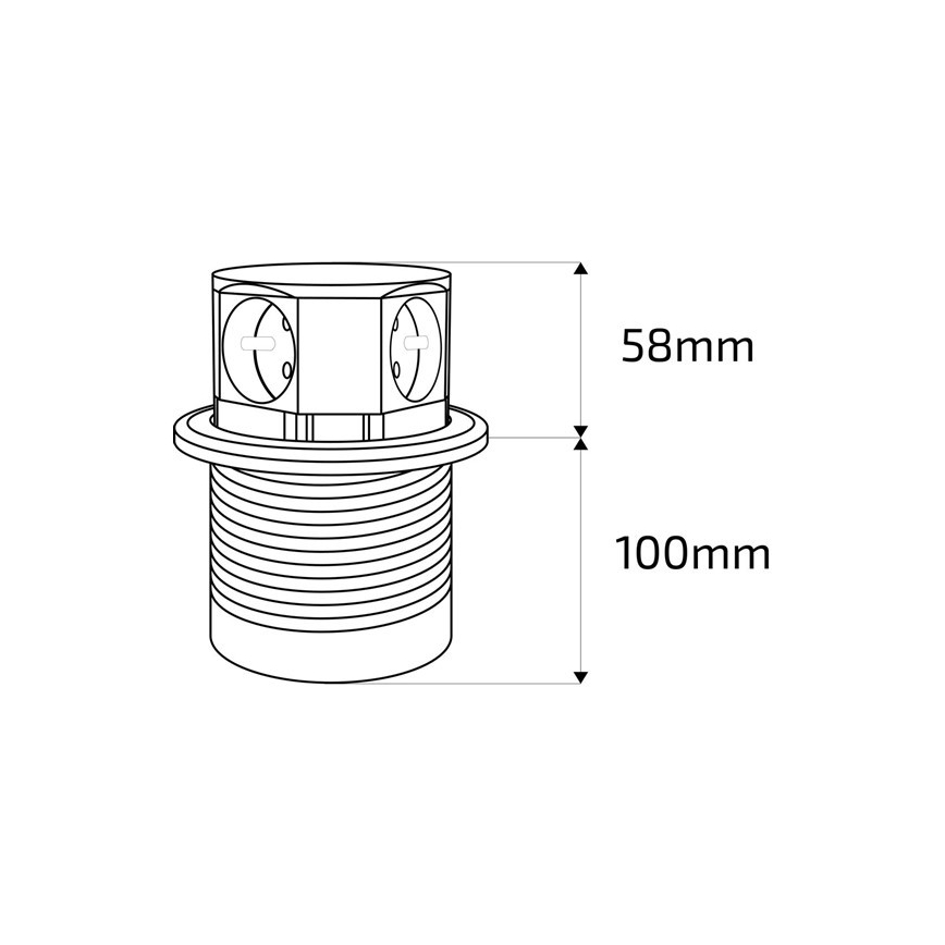 Solight PP100-B − Steckdosensäule unter die Tischplatte 4x230V