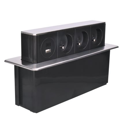 Steckdosenleiste für Tischplatte 3x230V + USB-A + USB-C