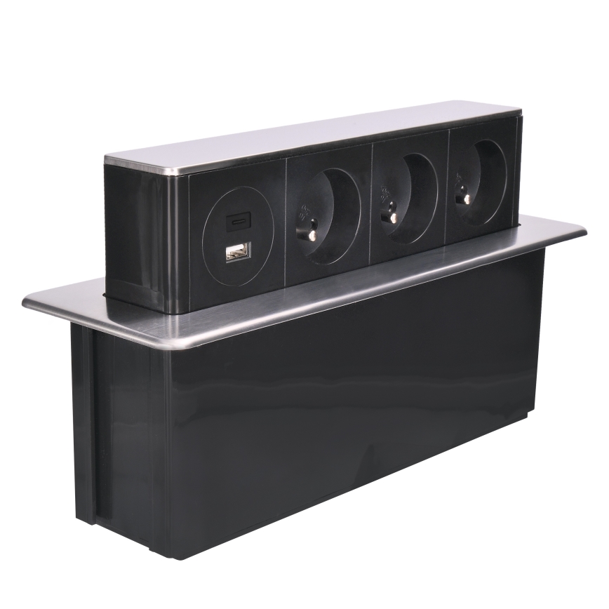 Steckdosenleiste für Tischplatte 3x230V + USB-A + USB-C