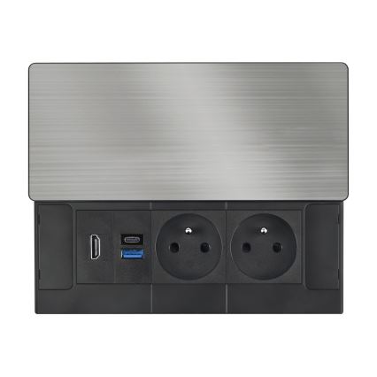 Einbausteckdose 20W 2-fach + USB-A + USB-C + HDMI