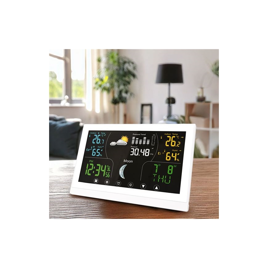 Wetterstation mit Farbdisplay 5V/2xAAA weiß