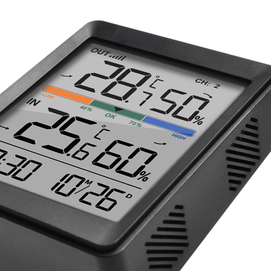 Wetterstation mit Wecker 2xAAA schwarz