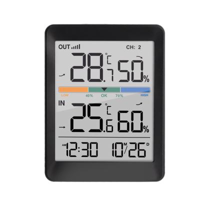 Wetterstation mit Wecker 2xAAA schwarz