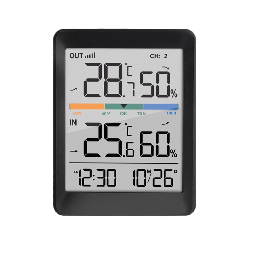 Wetterstation mit Wecker 2xAAA schwarz