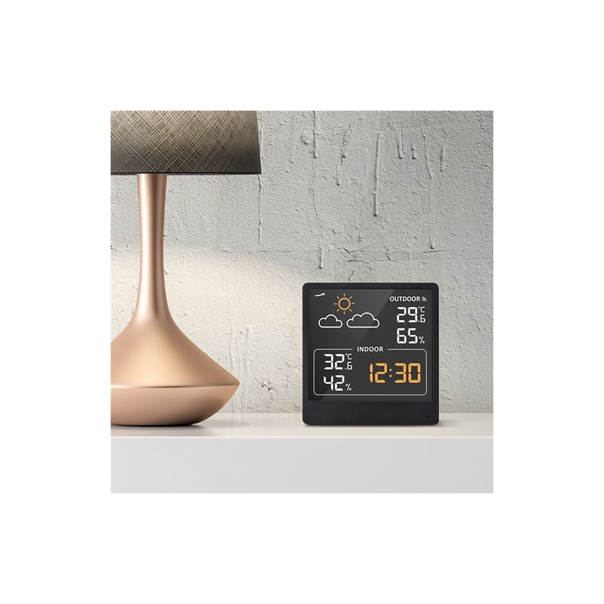 Digitales Thermometer 5V/2xAAA + 2xAAA schwarz