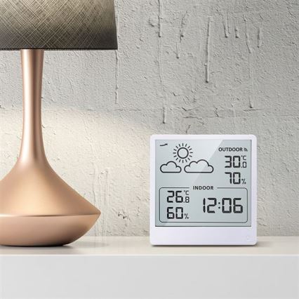 Digitales Thermometer 5V/2xAAA + 2xAAA weiß