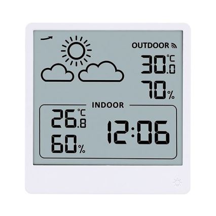 Digitales Thermometer 5V/2xAAA + 2xAAA weiß