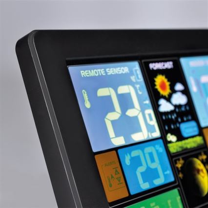 Solight TE81 - Wetterstation mit LCD-Bildschirm USB-Aufladung, schwarz