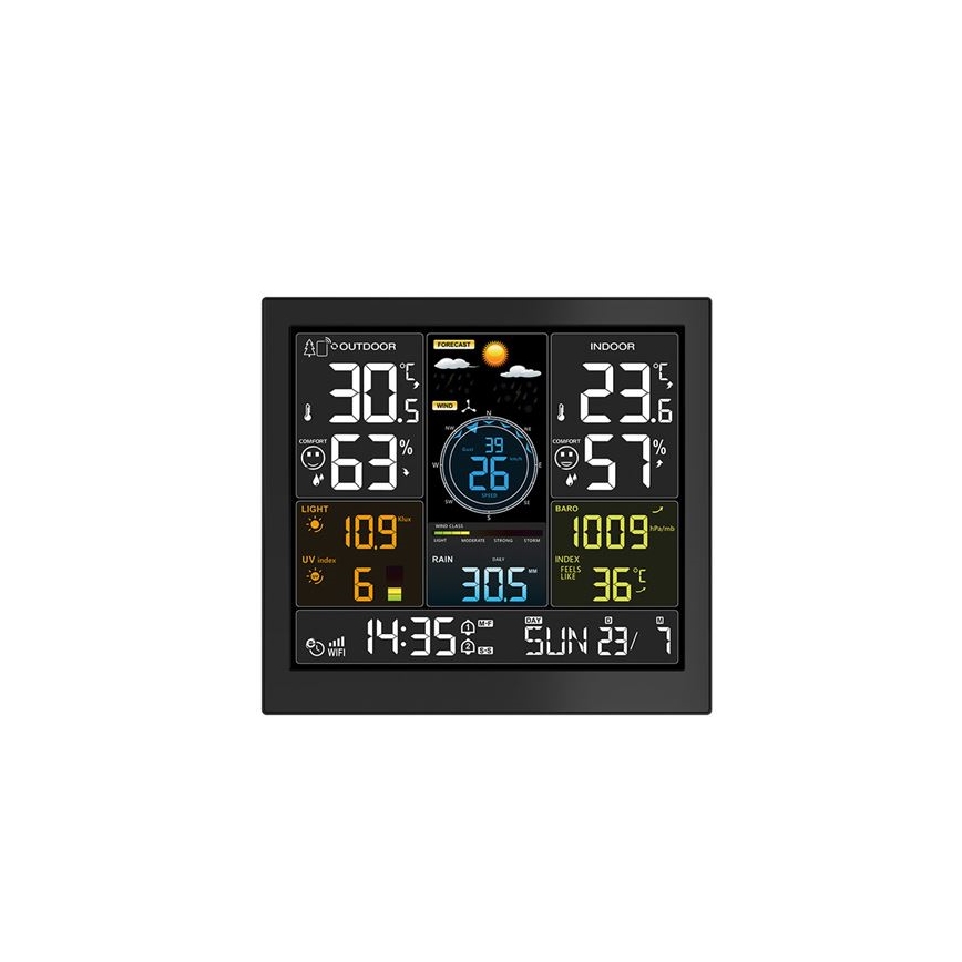 Professionelle Wetterstation mit LCD-Display 5V/2xAA + 3xAAA Wi-Fi