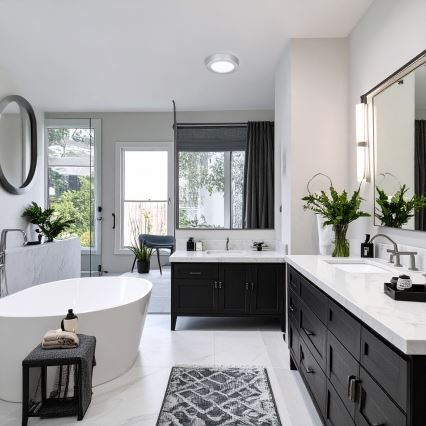 LED-Deckenpanel 2-in-1 (Aufputz-/Einbau-Panel), 12 W, 230 V, 3000/4000/6000 K, Ø17 cm, IP54, silber